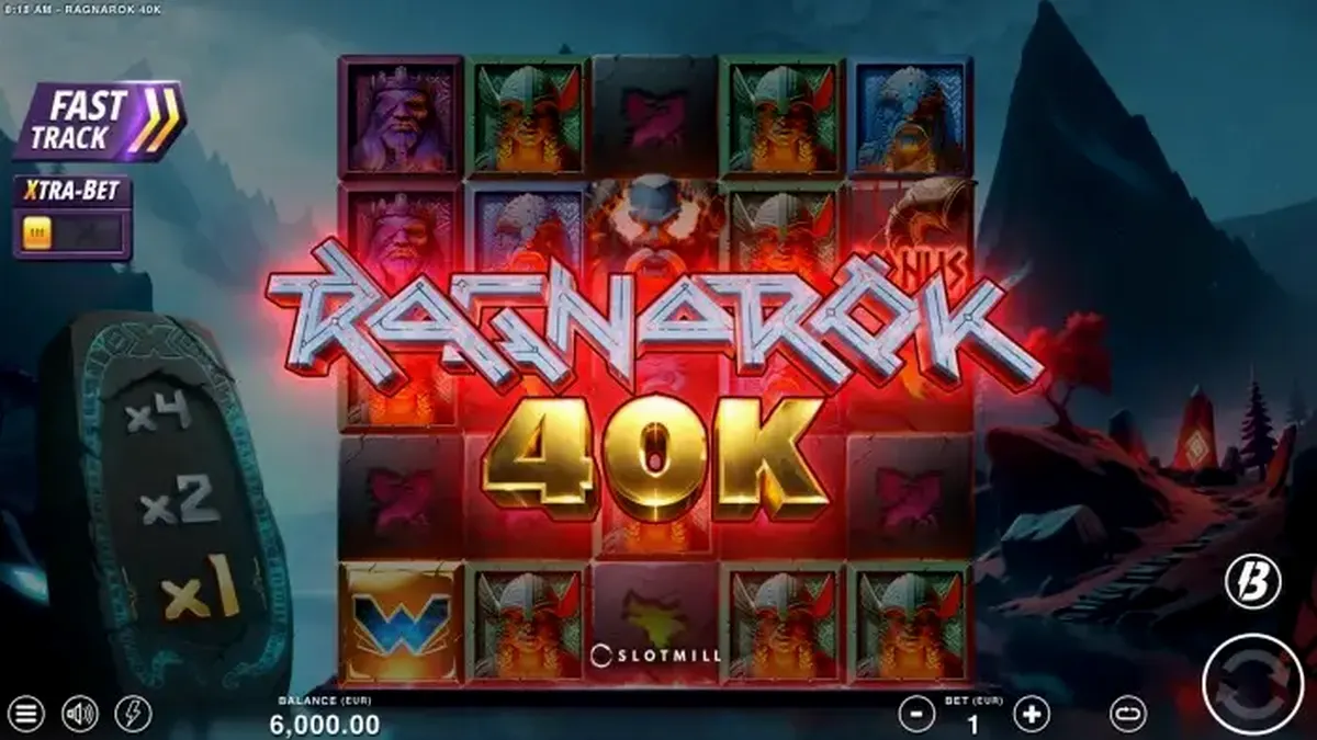 Interface do jogo Demon's Gate com runas brilhantes e portal místico